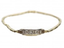 Art Deco 14ct White Gold & Diamond Bracelet