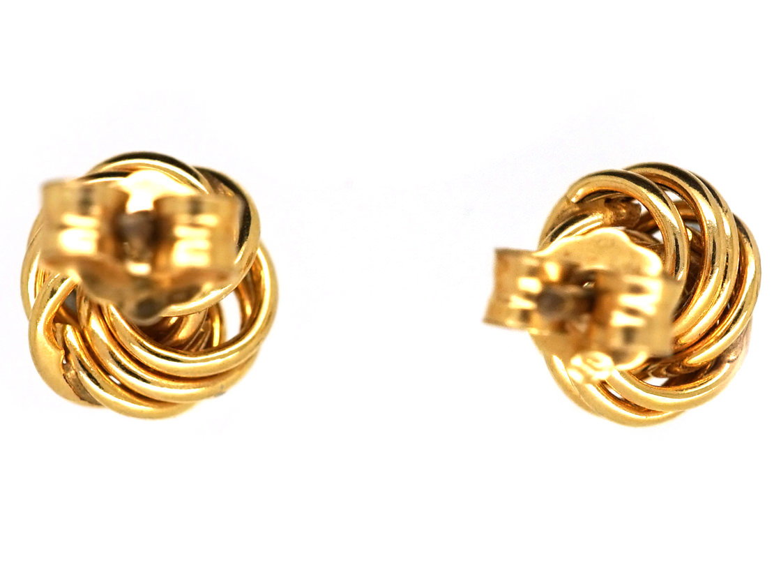9ct Gold Small Knot Earrings (138K) The Antique Jewellery Company