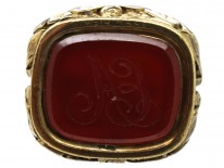 Georgian Gold Cased Seal With a Carnelian Base With Monogram A E