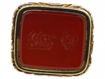Georgian 18ct Gold Cased Seal With Carnelian Base With Monogram J W W