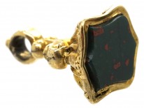 Victorian Small Gold Cased Seal With Bloodstone Base