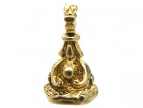 Victorian Gold Cased Small Seal With Bloodstone Base With Griffin & Crown Intaglio