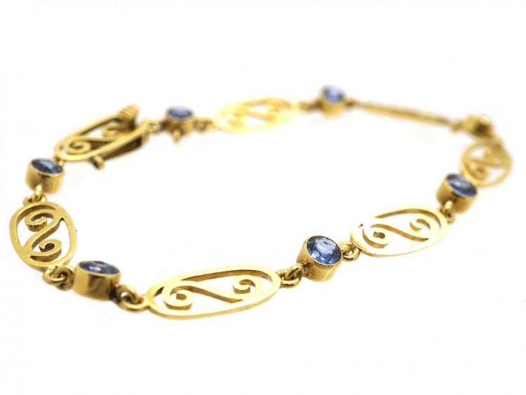 Edwardian 15ct Gold & Sapphire Bracelet