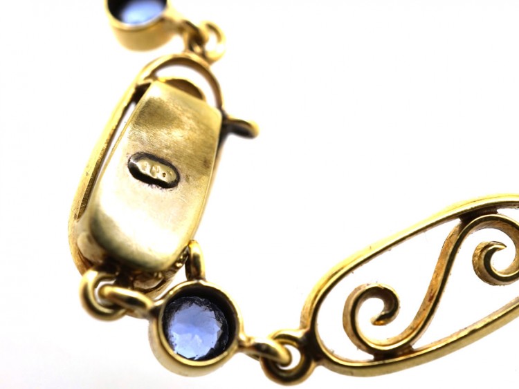 Edwardian 15ct Gold & Sapphire Bracelet