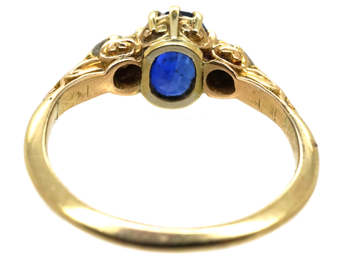 Edwardian 18ct Gold, Burma Sapphire & Diamond Ring (257K) | The Antique ...
