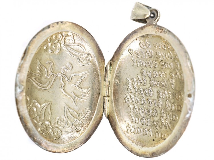 Two Doves Silver Locket