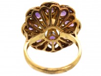 Large 9ct Gold, Amethyst & Pearl Ring