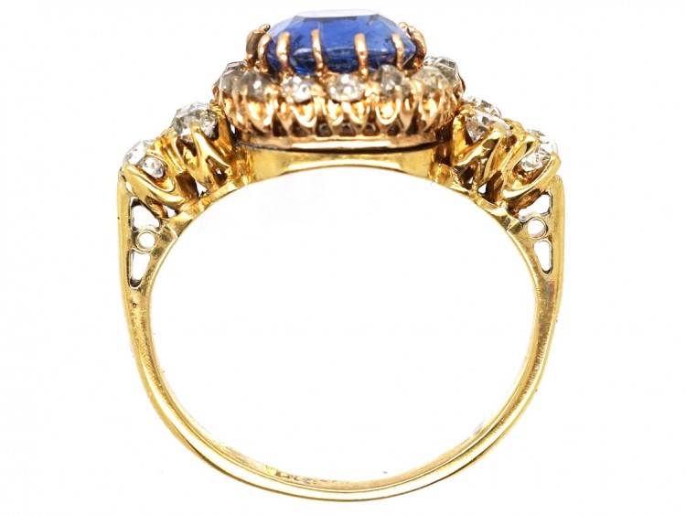 Edwardian 18ct Gold, Diamond & Ceylon Sapphire Ring
