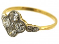 Edwardian 18ct Gold & Platinum, Diamond Four Stone Cluster Ring
