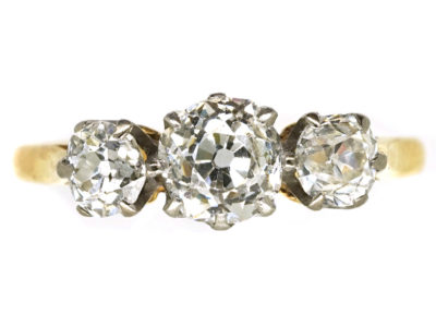 18ct Gold & Platinum, Three Stone Diamond Ring