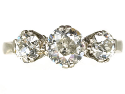 Platinum, Three Stone Diamond Ring