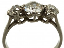 Platinum, Three Stone Diamond Ring