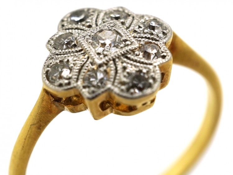 Art Deco 18ct Gold, Platinum, & Diamond Ring