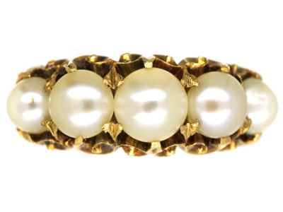 William IV 18ct Gold & Natural Bouton Pearl Ring