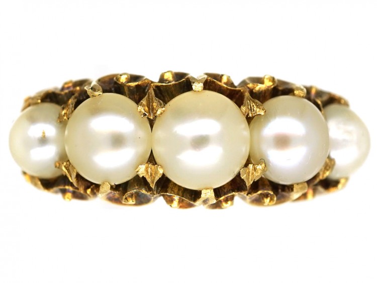 William IV 18ct Gold & Natural Bouton Pearl Ring