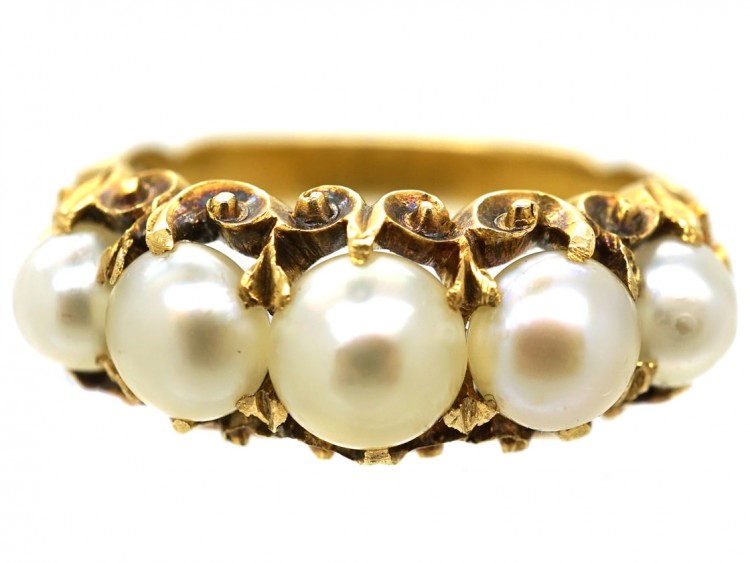 William IV 18ct Gold & Natural Bouton Pearl Ring