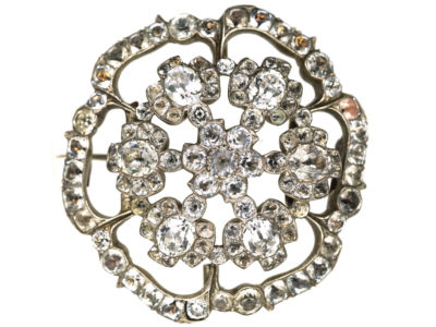 Georgian Silver & Paste Flower Brooch