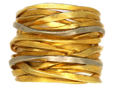 Wide 18ct Gold Coiled Spagetti Ring