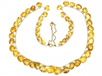 Edwardian Citrine & Natural Pearls Necklace