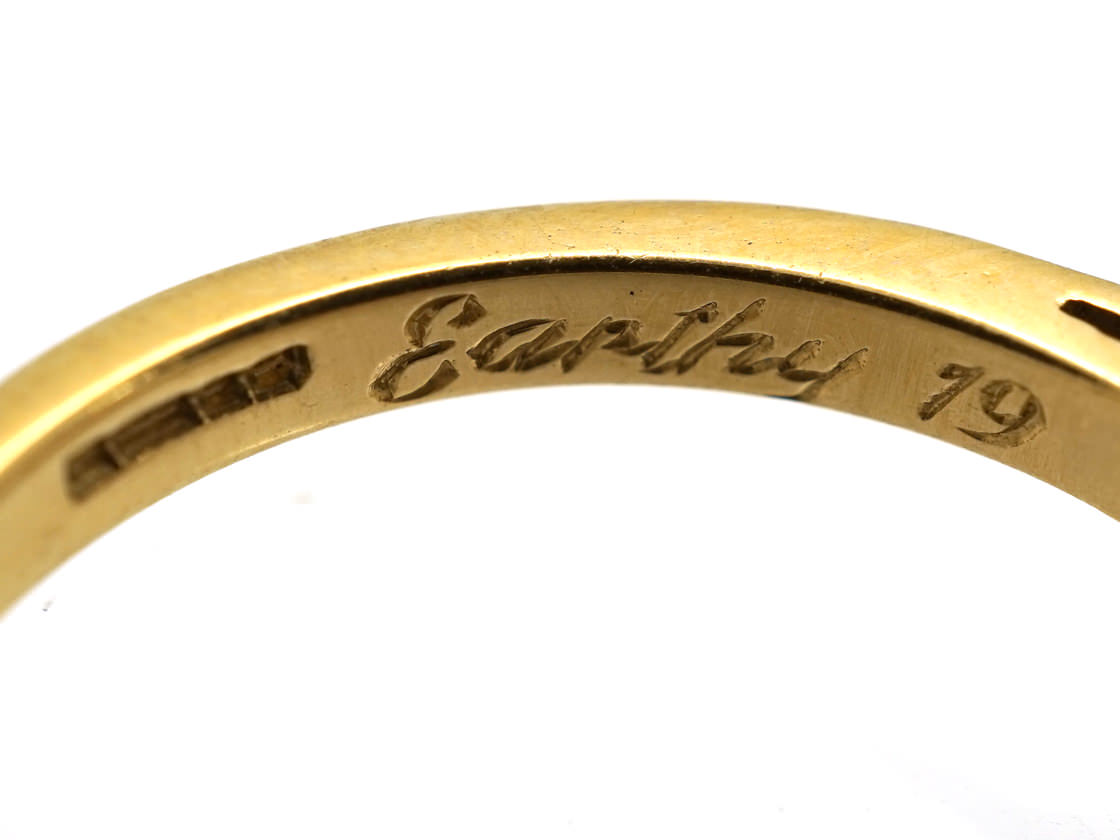 18ct Gold, Diamond & Ruby Three Stone Ring (340K) | The Antique ...