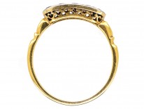 Art Deco 18ct Gold, Platinum & Three Stone Sapphire & Diamond Ring