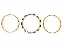 Victorian Triple Set of 18ct Gold & Enamel Rings