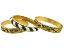 Victorian Triple Set of 18ct Gold & Enamel Rings
