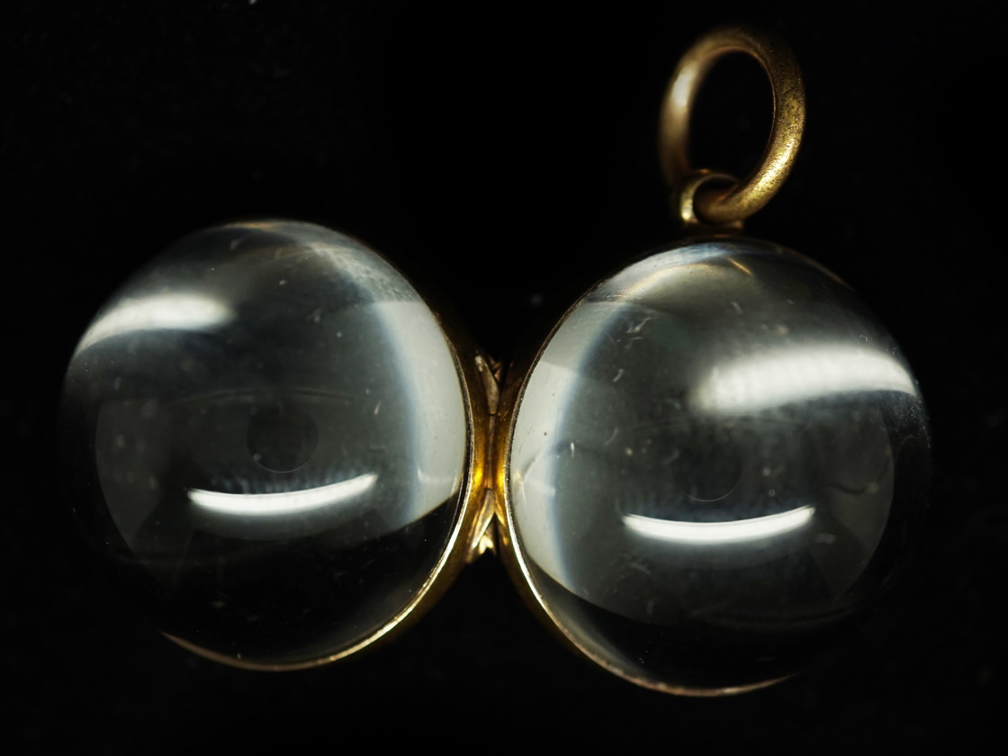 Edwardian Rock Crystal Ball Locket (362K) The Antique Jewellery Company