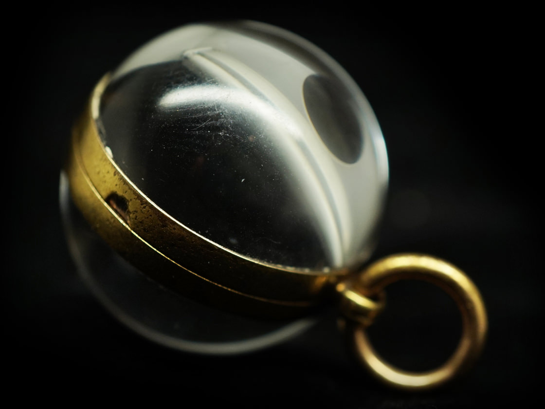 Edwardian Rock Crystal Ball Locket (362K) The Antique Jewellery Company