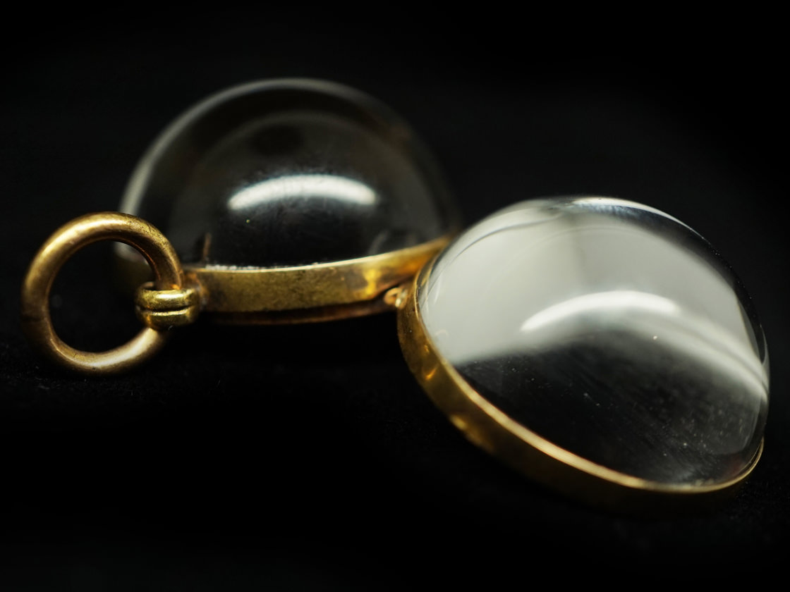 Edwardian Rock Crystal Ball Locket (362K) The Antique Jewellery Company