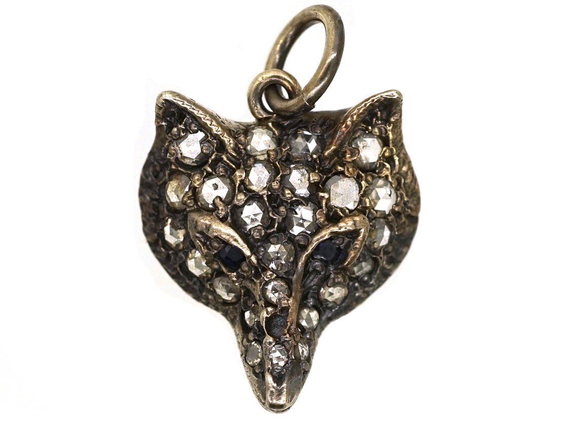 Rose Diamond Fox Pendant (373K) The Antique Jewellery Company