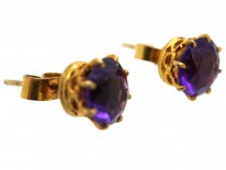 Amethyst & Gold Earrings