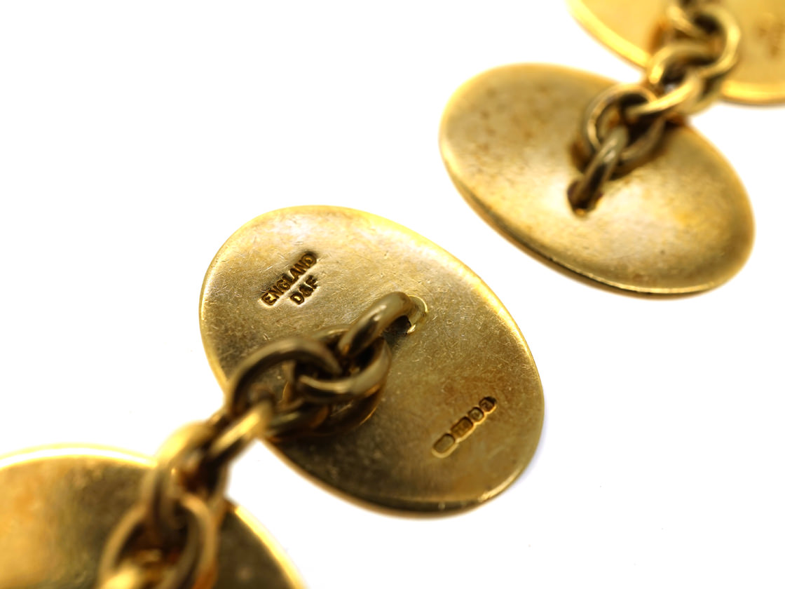 18ct Gold & Enamel Four Vices Cufflinks (404K) | The Antique Jewellery ...