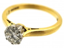 18ct Gold, Platinum, Diamond Solitaire Ring