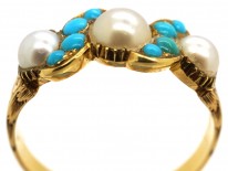 Regency 15ct Gold Turquoise & Pearl Ring