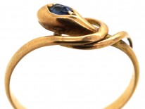 Edwardian Snake Ring Set With a Sapphire