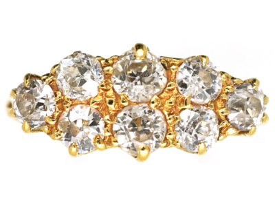 Victorian 18ct Gold & Diamond Boat Shaped Ring