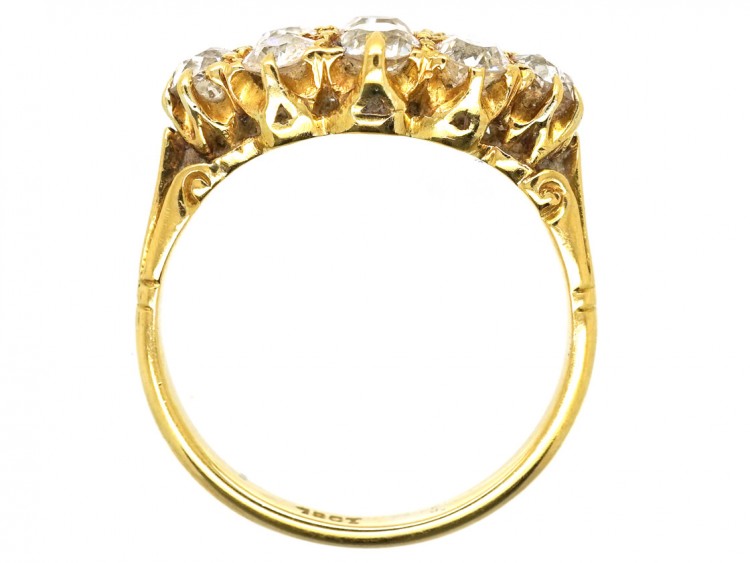 Victorian 18ct Gold & Diamond Boat Shaped Ring