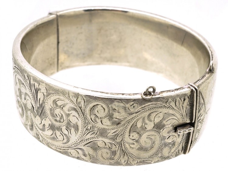 Silver Engraved Bangle