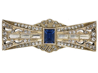 Art Deco Silver & Paste Brooch