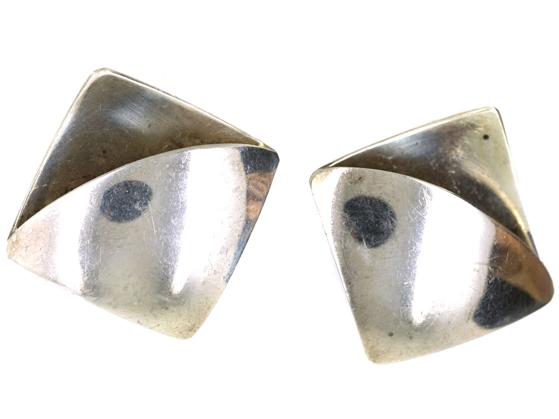 Silver Modernist Earrings (520K) | The Antique Jewellery Company