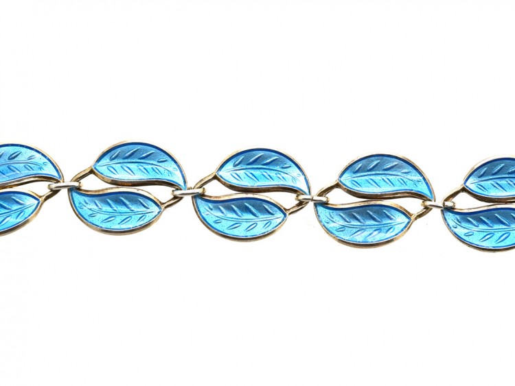Silver & Blue Enamel Bracelet by David Andersen
