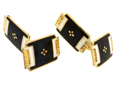 Norwegian Silver Gilt & Enamel Cufflinks  by Aksel Holmsen