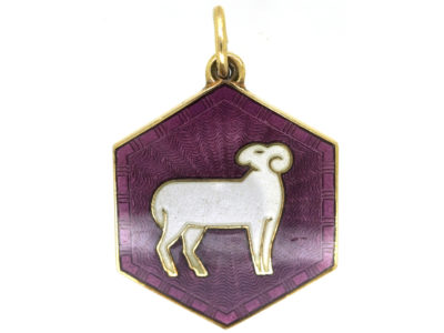 Aries Silver Gilt & Enamel Pendant Attributed to David Andersen