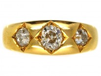 Victorian 18ct Gold, Three Stone Diamond Ring