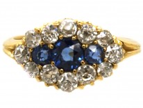 Edwardian 18ct Gold, Diamond & Sapphire Ring