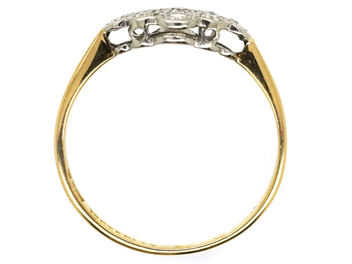 Edwardian Diamond, 18ct Gold & Platinum Diamond Shaped Ring (415K ...