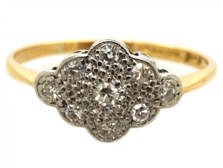 Edwardian Diamond, 18ct Gold & Platinum Diamond Shaped Ring