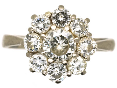 18ct White Gold Diamond Cluster Ring