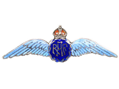 Silver & Enamel RAF Wings Sweet Heart Brooch